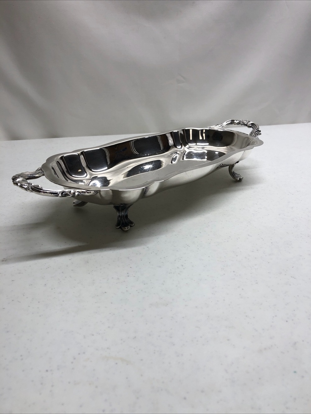 4 Legged Vintage Silverplated Serving Tray